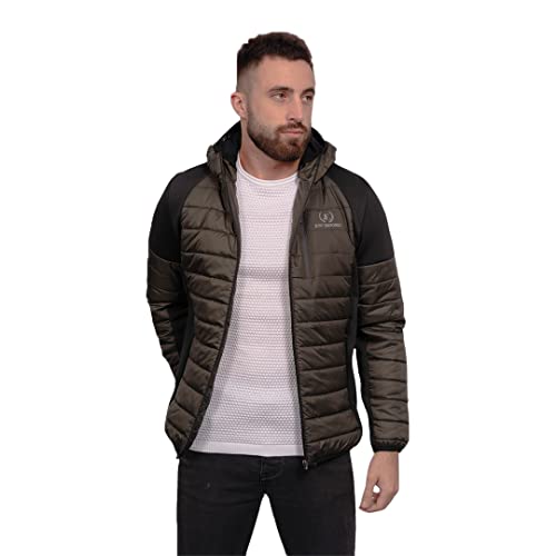 Preisvergleich Produktbild Just Emporio Herren, Erwachsene, Daunenjacke mit Kapuze, Khaki / Schwarz, XXL
