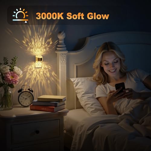 Image of JandCase Night Lights Plug into Wall, 2 Pack Star Projector Night Light with 3000K Soft White, Automatic Galaxy Nightlight Plug in with Light Sensor for Bathroom Hallway Room Decor