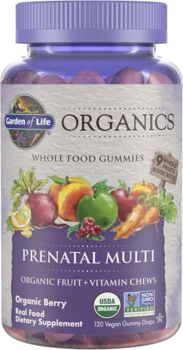 Image of Garden of Life Organics Prenatal Gummies - Prenatal Vitamins for Women with Energy Metabolism Support & Healthy Fetal Development Support, Berry Flavor, USDA Organic, Vegan, 30 Day Supply (Pack of 6)