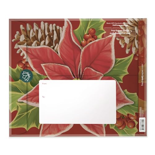image for Freshcut Paper Pop Up Cards, Birch Poinsettia 9.5 inch Paper Flower Bo