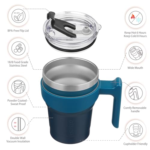 Image of BJPKPK 10 oz Mini Tumbler with Lid, Straw & Handle, Insulated Steel Cup