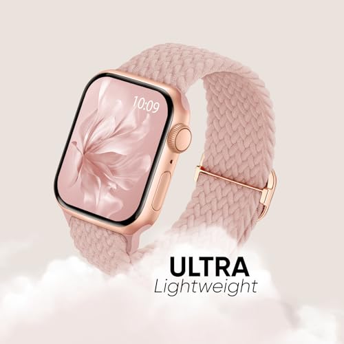 Image of 6 Pack Braided Stretchy Bands Compatible with Apple Watch Band 38mm 40mm 41mm 42mm 44mm 45mm 46mm 49mm Women Men, Adjustable Nylon Solo Loop Elastic Straps for iWatch Series 11 10 9 8 7 6 5 4 SE Ultra