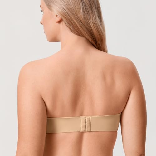 Image of DELIMIRA Women's Strapless Bra Minimizer Seamless Underwire Unlined Bandeau for Big Bust