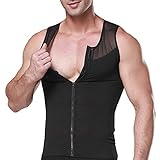Men's Compression Vest with Zipper Slimming Body Shaper Tummy Control Gynecomastia Undershirt,...