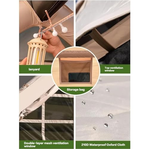 Carpa inflable para camping, 4-6 personas, beige miniatura 5