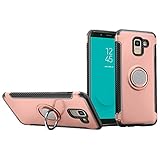 Galaxy J6 2018 Case DWaybox Hybrid Back Case Cover with 360 Degree Rotation Ring Holder for Samsung Galaxy J6 2018 5.6 Inch Compatible with Magnetic Car Mount Holder (Rose Gold)