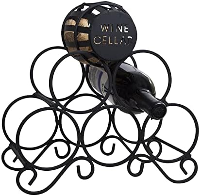 Iron Wine Rack Storage Rack Cork Storage Freestanding Wine Holder Home Kitchen Portable Wine Cabinet Mini Bar for Home Counter