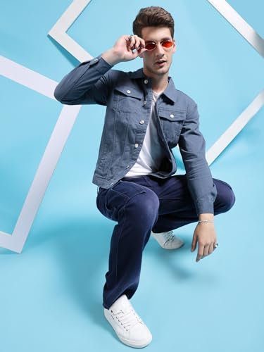 Image of The Indian Garage Co Men Slim Fit NA Trucker Jacket