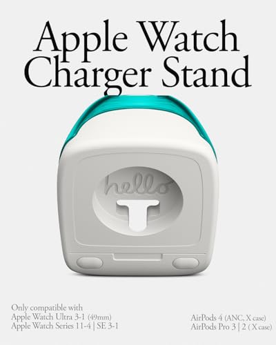 Image of Spigen Classic C1 Smartwatch Charger Stand for Apple Watch Ultra 3 /2 /1 49mm, Series 11 /10 46 /42mm, 9 /8 /7 45 /41mm, SE3 /SE2 /SE /6 /5 /4 44 /40mm (Charging Cable Not Included) - Bondi Blue