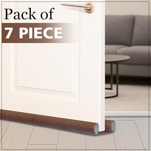 Image of GLUN Door Bottom Sealing Guard, Gap Space Filler Pack of 7 Brown Colour, 39 Inch Length, Protection from Insects, Dust & Water, Noise Cancellation, Cooling Leakage Protection