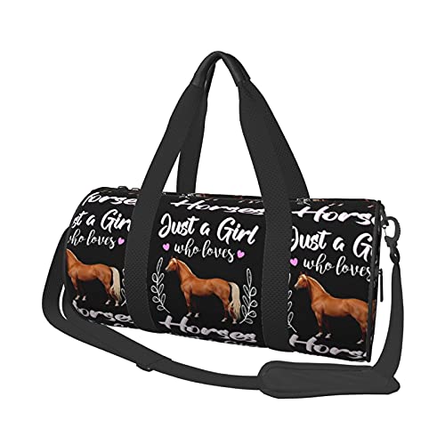 Guncore Just A Girl Who Loves Horses Weekend Travel Duffle Bag Sports Luggage Bag With Backpack Tote Gym Bag Man And Women Guncore Just A Girl Who Loves Horses Weekend Travel Duffle Bag Sports Luggage Bag With Backpack Tote Gym Bag Man And Women