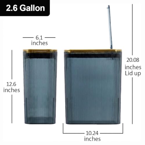 Bote de basura pequeño para baño x2 con tapa azul miniatura 7