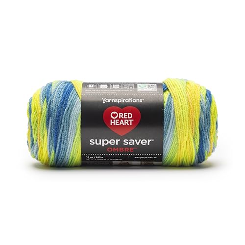 Image of Red Heart Super Saver Ombre Electric Yarn - 2 Pack of 283g /10oz - 100% Acrylic - #4 Worsted (Medium) - 482 Yards - Knitting /Crochet