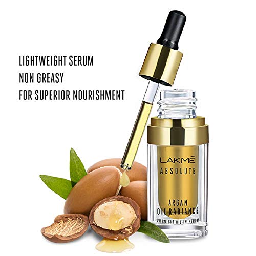 Image of Lakme Absolute Perfect Radiance Skin lightening /Brightening Night Creme 50 g And Lakme Absolute Argan Oil Radiance Overnight Oil-in-Serum, 15ml