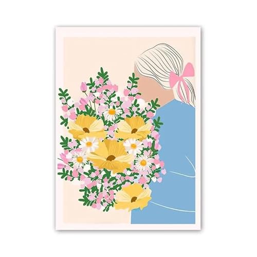 Peinture sur toile rétro fleurs et fruits LEMST, art mural de salon