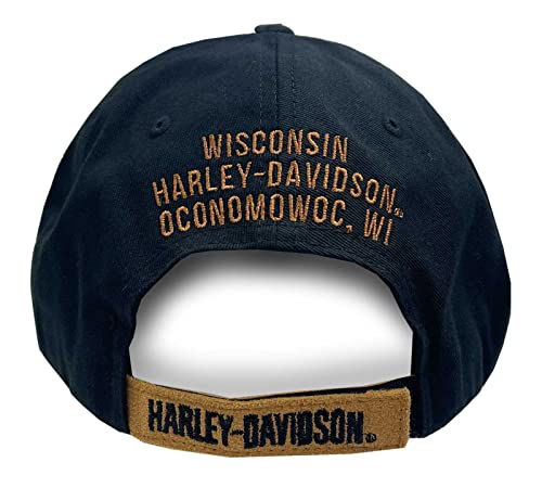Harley-Davidson Men's H-D Motorcycles Logo Baseball Cap, Black/Brown BCC51639