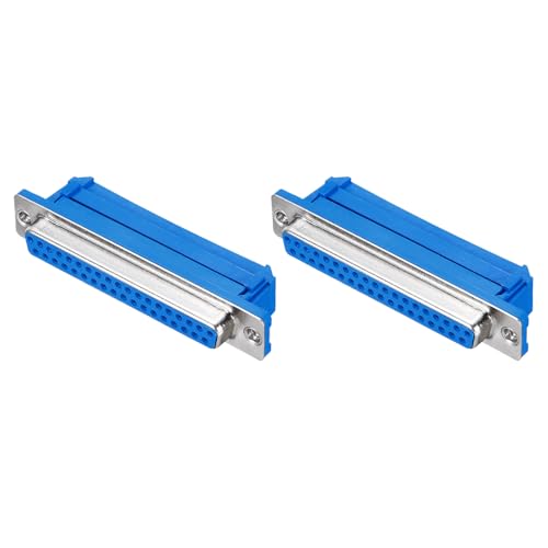 sourcing map D-sub Connector DB37 IDC Crimp Connector Female Socket 37-pin 2-Row Female Serial Port Terminal Breakout for Mechanical Equipment CNC Computers Pack of 2