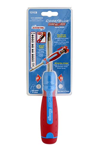 Channellock 131CB 13-in-1 Ratcheting Screwdriver | Multi-Bit Storage | 1/4-Inch Nut Driver | Quick-Load Handle with Cushion Grip | 28-Tooth Ratchet Mechanism Provides up to 225 lbs. of Torque