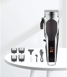 ماكينة احترافية لحلاقة وقص الشعر من سوكاني مزودة بشاشة LCD وشفرة الستانلس ستيل وأمشاط متعددة الاستخدامات للتصفيف الدقيق SK-LF-9936
