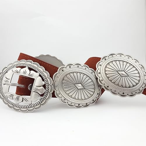 Western Concho Belt in Real Cow Suede3