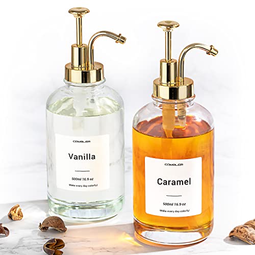 Combler Coffee Syrup Dispenser for Coffee Bar Accessories, 16.9oz 500ml