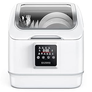 Razorri Countertop Automatic Dishwasher DOE with Inlet Hose, 7 Washing Modes, Air Dry, Anti-Leak Design, Fruit…