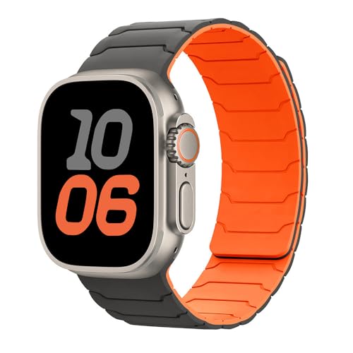 Image of Printme Silicone Sport Magnetic Band Compatible with Apple Watch 42 mm 44 mm 45 mm 46 mm 49 mm, Adjustable Strap for iWatch Series SE Series 1-8, Ultra 2 /3