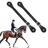 FdcLixuvol 2 Pcs Leather Spurs for Cowboy Boots, 10 Inches Adjustabl Spur Straps with 6 Holes for Western Men and Women's Boots Equipment Bull Riding Spurs Horse Riding Accessories - Black