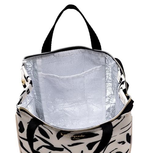 Image of kate spade new york Insulated Lunch Tote, Painters Garden | Cute Insulated Soft Cooler Bag, Adult Lunch Box with Silver Thermal Interior Lining and Mesh Storage Pocket