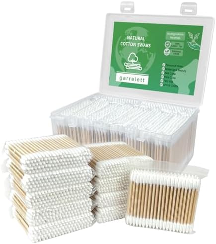 1000 Count Pointed Cotton Swabs, Bamboo Precision Tips with Case