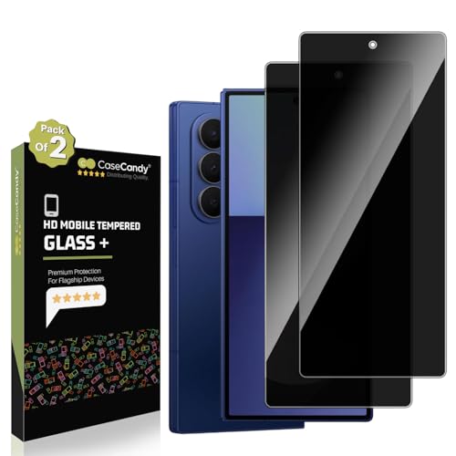 Image of Casecandy - (2 Pack Privacy Tempered Glass Screen Protector for | HD Galaxy Privacy Glass Protector Guard - HD (For Fold 7)