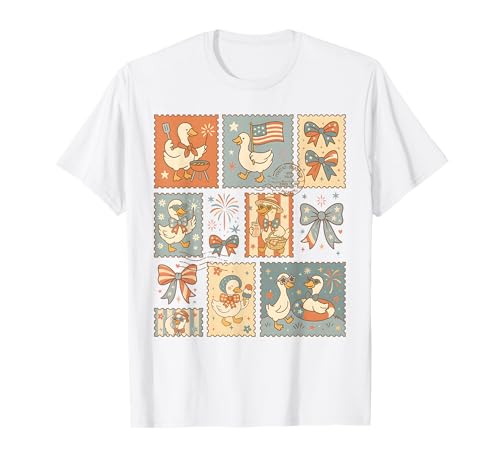 Funny 4th of July Goose Retro Independence Day Firequacker Camiseta