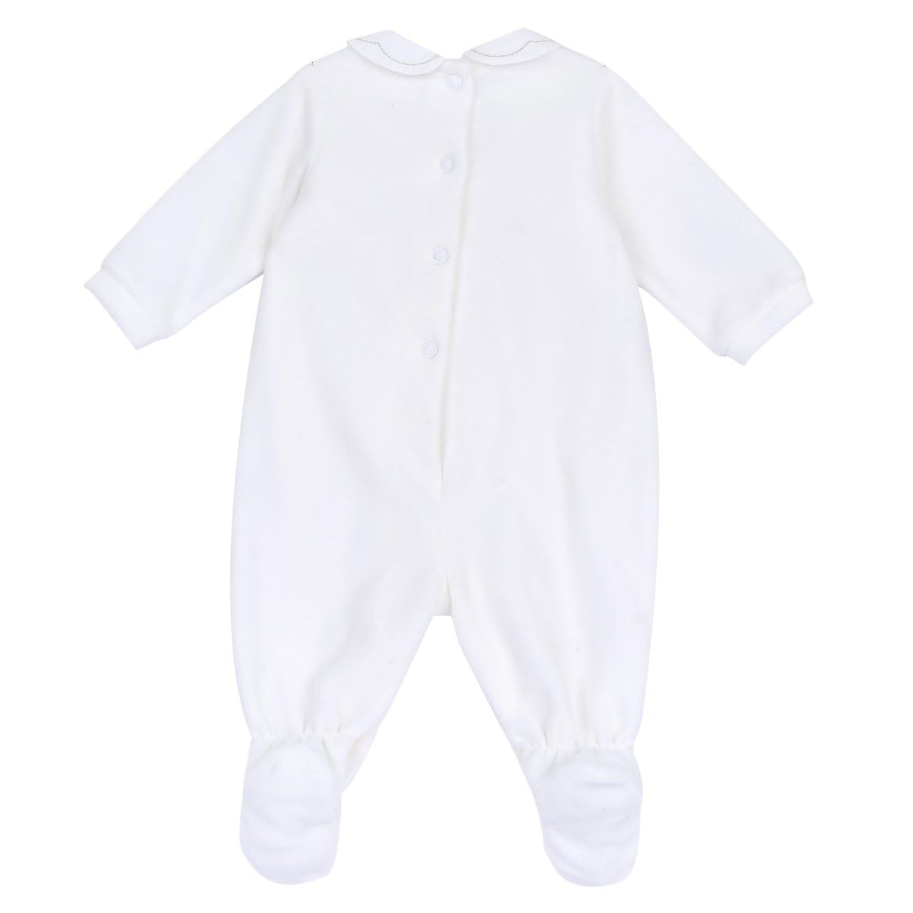 Chicco, Tutina in ciniglia con colletto baby per neonata, Bianco