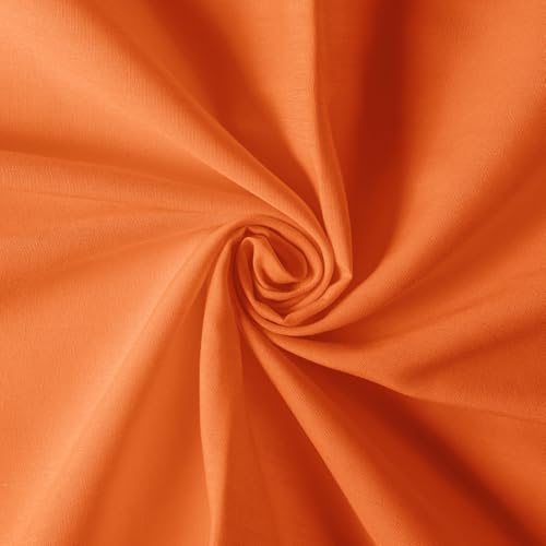 HHZZMIAO Cotton Polyester Broadcloth Fabric 57 Wide by The Yard Soft Lightweight & Breathable Material for Sewing Lining Curtains Bedding & DIY Projects (Orange 1 Yard)