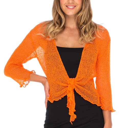 Image of Back From Bali Womens Sheer Shrug Cardigan Lightweight Knit