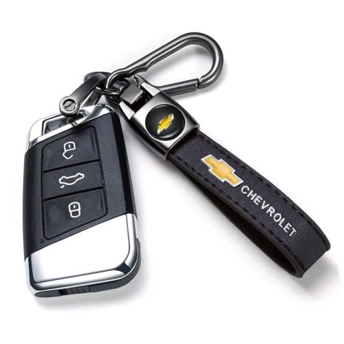 Image of YUIQIEUY Genuine Leather Car Keychain Key Chains Ring Accessories for Man and Woman Family Present Black