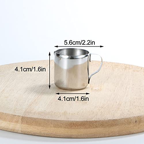 Sxhlseller Jarra de café de 60 ml, Taza de Espuma de Leche de Acero Inoxidable 304, Jarra de Leche, Taza de espumador de… - Imagen 7