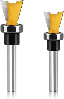 WSOOX 2PCS Schwalbenschwanz Fräser mit Lager 6mm Schaft Schwalbenschwanz Fräser Bohrersets Schwalbenschwanz Gemeinsame Fräser (2PCS 6mm Schaft)