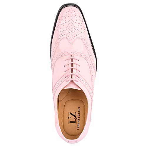 Image of LIBERTYZENO Mens Brogue & Plain Genuine Leather Animal Print Lace Up Oxford Dress Shoes for Easter Gift