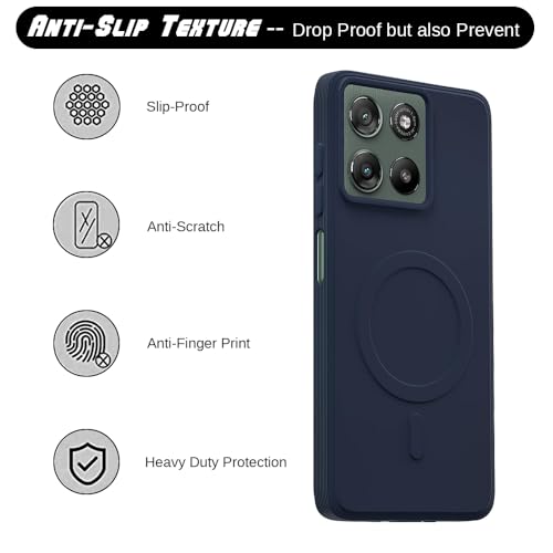 Image of Casotec Back Cover | MagFit Ring Design (Non-Magnetic) | Shockproof Protection | Anti-Slip Grip | Raised Camera Edges | Slim Protective Case for Motorola Moto G67 Power 5G / G57 Power 5G (Steel Blue)