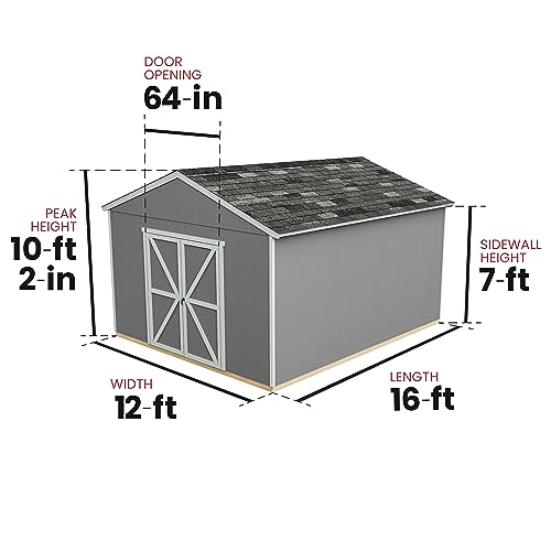 Handy Home Products 19418-4 Astoria 12X16 Do-It-Yourself Wooden Storage Shed thumb #5