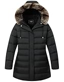 Pefflarge Women’s Plus Size Down Jacket Puffer Coat | Windproof, Waterproof, Detachable Hood, Insulated for Winter Travel