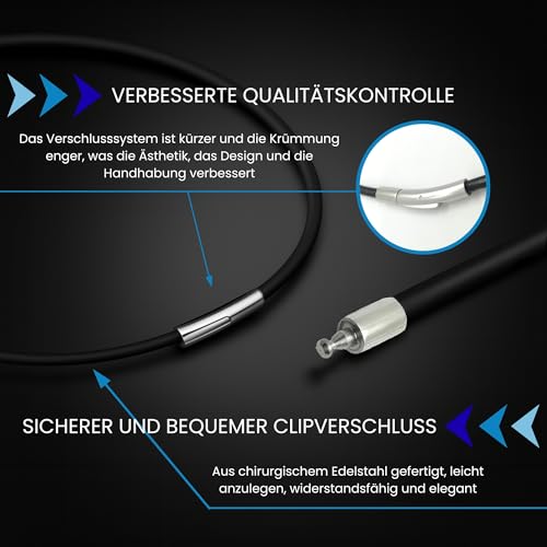 Lola & Gala Lederkette für Damen und Herren | Echtes Glattleder | Lederband mit Verschluss aus Edelstahl, Einfache und Sichere Befestigung aus Edelstahl | Schwarze Kordel von 3 mm für Anhänger…