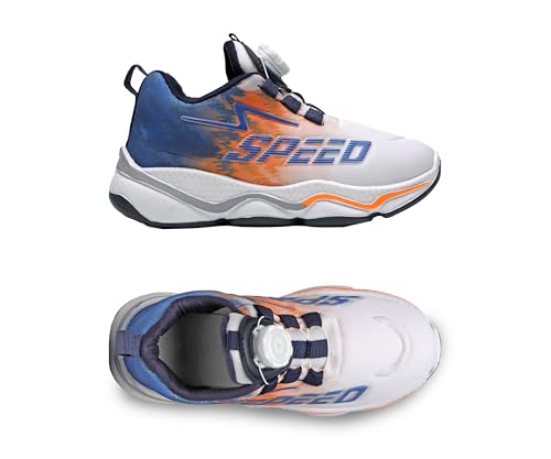 Image of Kids Auto lace-up Shoes with Rotary Dial Lock | Stylish Dual Color Tone| Sturdy Design, Cushioned Insole, Slip Resistant