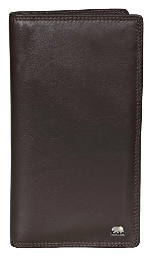 Brown Bear Brieftasche Leder Braun Herren extra schmal RFID Schutz Blocker hochwertig Doppelnaht Business Echtleder Kartenetui Männer Geldbeutel Portemonnaie Portmonaise Portmonee BB Cl 8090 Mbr