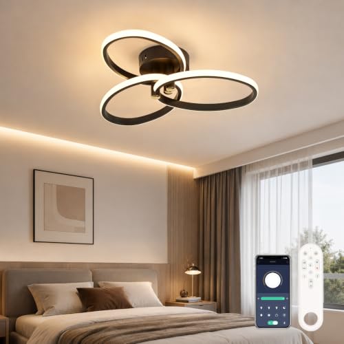 OTREN LED Deckenleuchte Wohnzimmer Dimmbar 40W 47 cm mit Fernbedienung