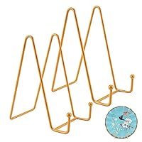 TRIPAR 2 Supporti Per Libri In Metallo Verniciato Oro 7,6 Cm - Mini Cavalletti Per Foto, Quadri E Piatti - 2