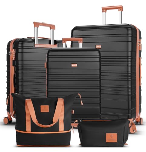 Luggage Set 5 Piece, Polycarbonate Luggage with TSA Locks,sturdy ...