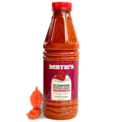 Bertie's Trinidad Scorpion Pepper Sauce (26Oz./750ml) - Bold Flavour And Insane Heat