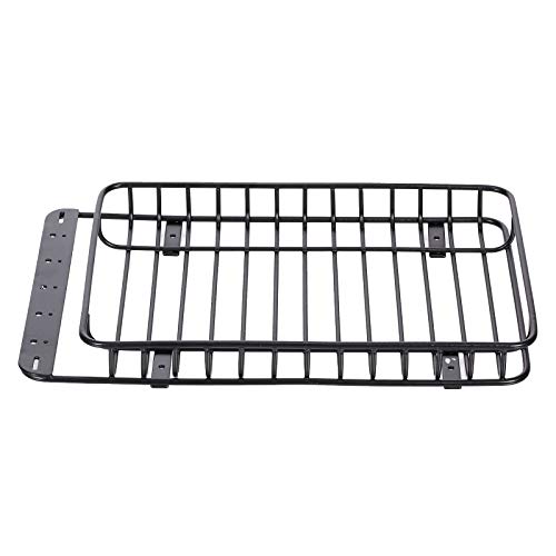 Adaskala Porta-bagagens de metal para teto de carro RC compatível com 1/10 Traxxas Hsp Redcat Rc4wd